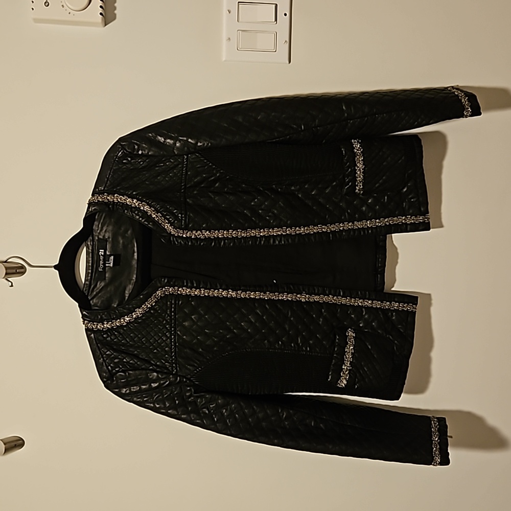 FOREVER 21  Faux leather beaded jacket